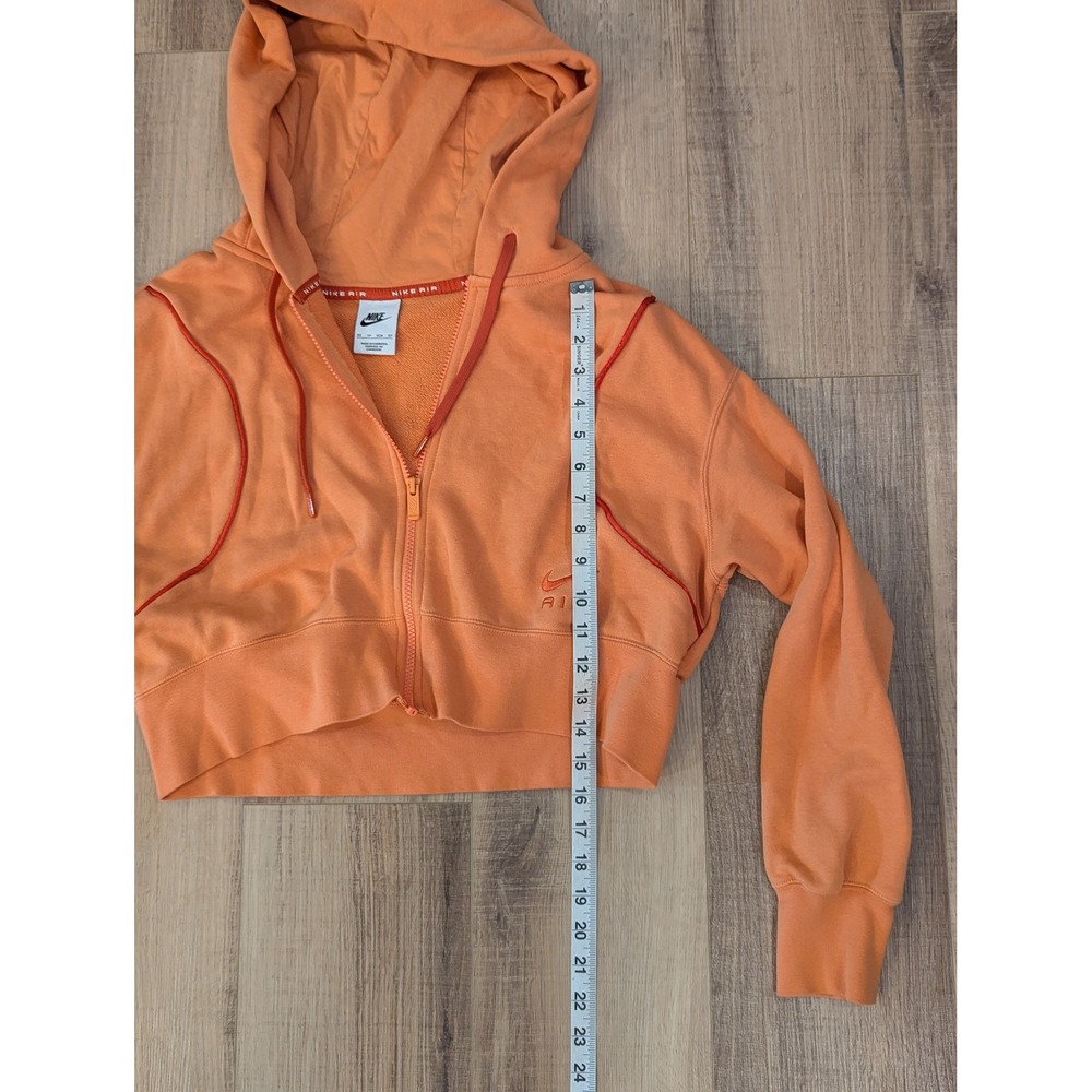 Nike Air Cropped Full Zip Hoodie Womens XS Orange Sweatshirt Y2K Athleisure - Picture 5 of 10